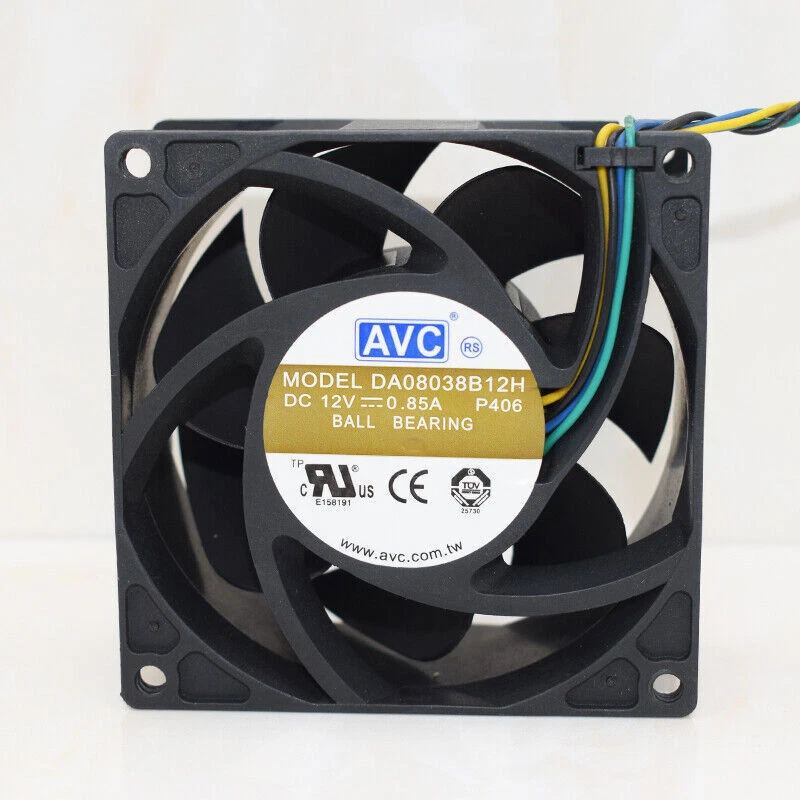 AVC Fan DA08038B12H 80x80x38mm 4-wire DC12V 0.85A 0M8041 M8041 for XPS 200 210 - Image 1 of 1