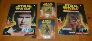 SET DI RARE FIGURE DI PIOMBO STAR WARS DAL REGNO UNITO HAN SOLO & CHEWBACCA + RIVISTE - Foto 1 di 12