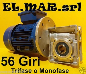 Motoriduttore 56 Giri HP 0,5 Riduttore di giri Motore Monofase Trifase Kw 0,37 - Foto 1 di 6