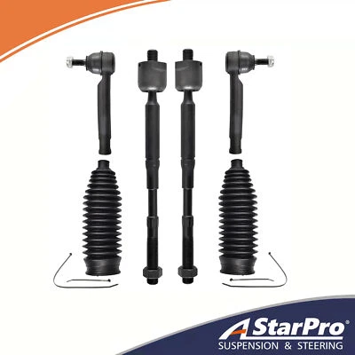 6 peças extremidade de haste de amarração externa interna frontal link para 2003 - 2006 2007 2008 Toyota Corolla - Imagem 1 de 4