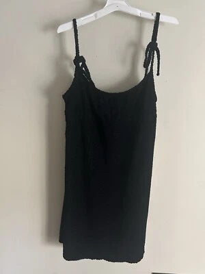 Juicy Couture Mujer L Natación Cubrir Vestido Negro Correa Ajustable Corazones Y2K Foto 1 de 4
