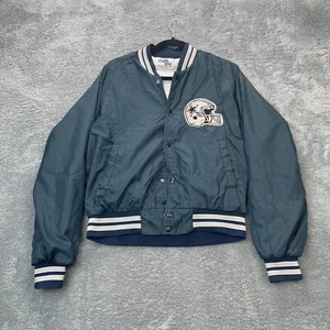 Giacca vintage Dallas Cowboys uomo grigio medio linea gesso cappotto Varsity tasche - Foto 1 di 12