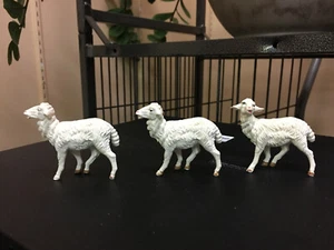 3 Antique Plastic Sheep Figures Made In Italy Manger Scene Creche - Picture 1 of 9