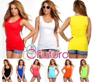 Top envolvente de algodón natural liso colores cálidos sin mangas talla Reino Unido 8-12 FK2065 - Imagen 1 de 12