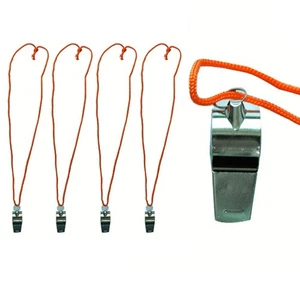 4 Metal Signal Whistle Referee Coach Extra Loud Whistle Survival Safety Sports - Picture 1 of 1