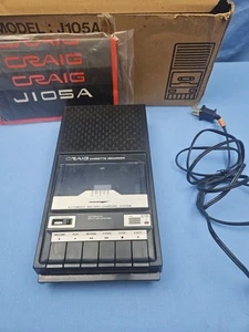 Vintage Craig J103 Cassette Tape Recorder Tested Working Condition  - Picture 1 of 8