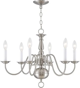Livex Lighting 5006-91 Williamsburgh 6 Light Brushed Nickel  ($185.27 on AMZN) - Picture 1 of 10