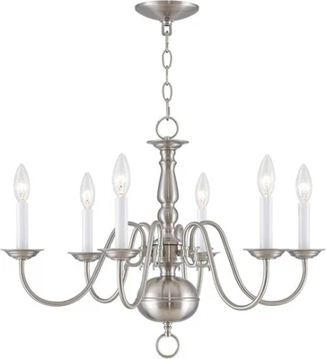 Livex Lighting 5006-91 Williamsburgh 6 luces níquel cepillado ($185,27 en AMZN) Foto 1 de 4