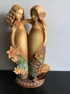 Estatuilla de resina salvaje floreciente BENDICIONES Enesco 2004 Karen Hahn par de mujeres - Imagen 1 de 8