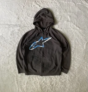 Vintage Alpinestar Zip Up Hoodie Sweatshirt Y2K Size L Grunge Skater - Picture 1 of 8