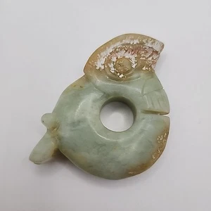 Ciondolo amuleto statua drago maiale feng shui sacrificio intaglio giada hetiana Cina 2,8" - Foto 1 di 6