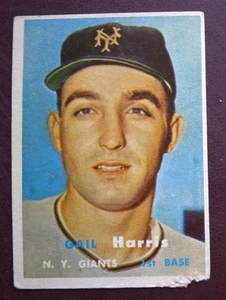 1957 Topps Gail Harris (New York Giants) #281 Kostenloser Versand - Bild 1 von 2