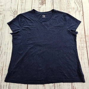 Danskin Now blaues kurzärmliges Damen-T-Shirt Baumwollmischung 3X - Bild 1 von 9