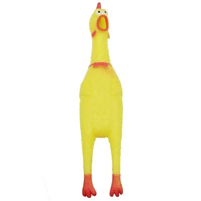 Rubber Dog Toy with Honking Noise 25cm Yellow Chicken - Image 1 of 3