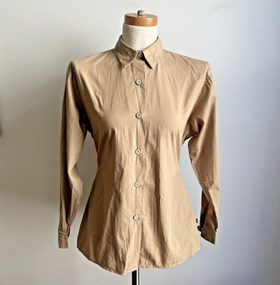 Camisa Vintage Años 80 Georges Marciano GUESS Cuello Botón Marrón Algodón Hecha en EE. UU. 3 Foto 1 de 4