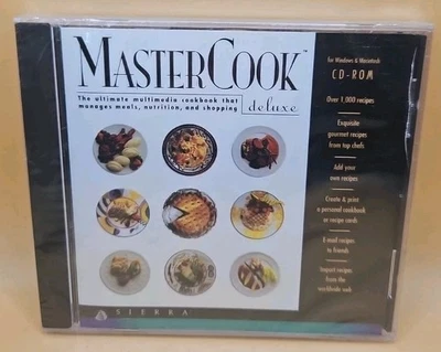 Vintage 1997 Sierra MasterCook Deluxe CD-ROM Multimedia Cookbook For Windows/Mac - Image 1 of 2