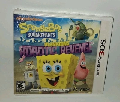 SpongeBob SquarePants Plankton's Robotic Revenge Nintendo 3DS 2013 NEW W/TEAR - Image 1 of 4