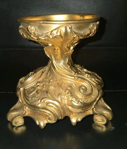 Vintage Bronze Gilded Candle Holder Pillar Pedestal  - Picture 1 of 10