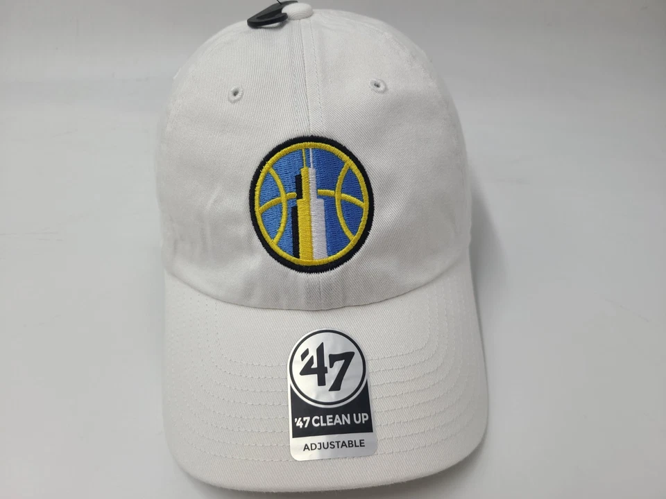 Chicago Sky 47 Brand Clean Up Strapback Adjustable Hat Cap Men Women WNBA White - Image 1 of 4