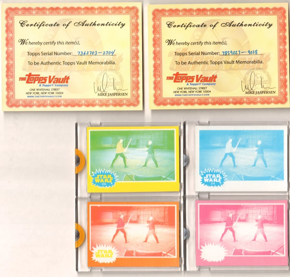 Juego de 4 tarjetas de prueba ToppsVault, tarjeta #319 del juego Star Wars 1977. Foto 1 de 1