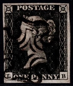 1840 1d Grey-Black Pl 6 LB 4m London Broken Points MX Superb Used Cat. £500.00 - Picture 1 of 1