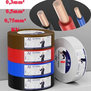 RV Single Core Pure Copper Flexible Wires 0.3mm²~0.75mm² PVC Electrical Cables - Picture 1 of 20