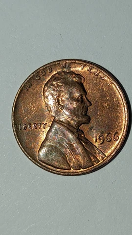 1966 Penny No Mint Mark - Lincoln Memorial Cent - "We" & L Error Cover