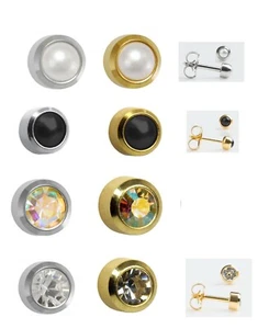 Surgical Stainless Steel Stud Earrings Ear Piercing Studs Claw Set & Bezel Style - Picture 1 of 52
