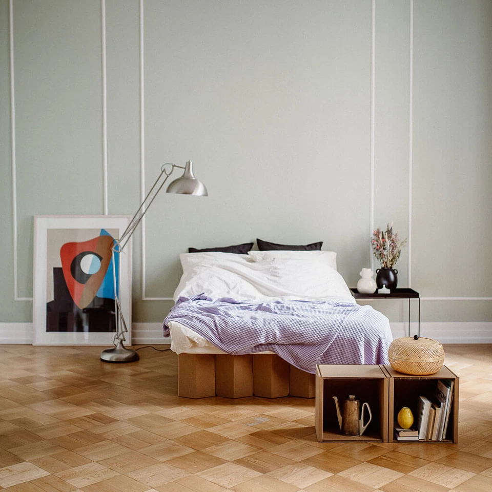 Pappbett ROOM IN A BOX Bett 2.0: Nachhaltiges Klappbett aus Wellpappe - Bild 1 von 4