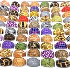 Großhandel 100stk Tierhaut Harz Runde Schmuck Damen Ringe