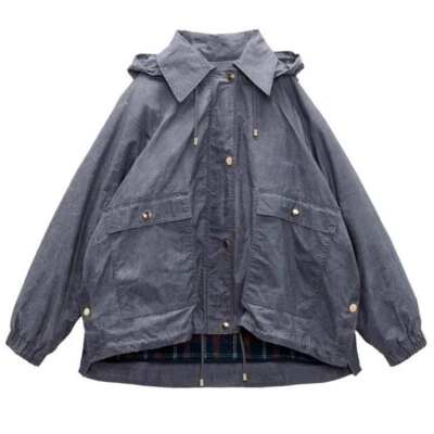 Chaqueta de tartán para mujer Zara 'piedra parka encerada' capa a cuadros extraíble RARA EN MUY BUENA CONDICIÓN Foto 1 de 4