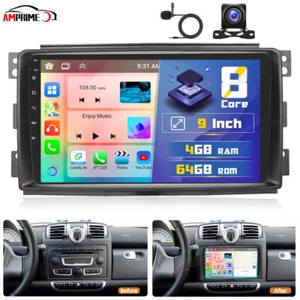 4+64G Android 13 Autoradio GPS Nav CarPlay Für Smart Fortwo 451 2005-2010+Kamera - Bild 1 von 23