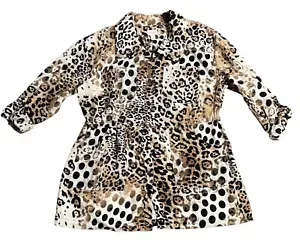 Chico’s Women’s Anorak LS Jacket Animal Print Size: 3 - Picture 1 of 6