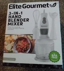 Elite Gourmet 3-IN-1 Hand Blender Mixer Model EHB308 - Picture 1 of 6