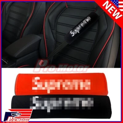 BLK Superme Supre Universal Seat Belt Cover Shoulder Pad Cushion Safe Protector - Image 1 of 2