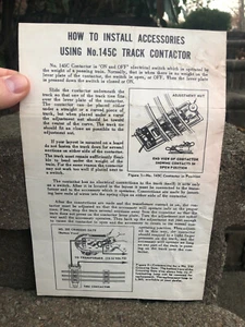 Lionel How to Install Accessories Using No15C Track Contactor Instruction Sheet - Picture 1 of 2