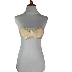 Vintage 1980s Nude Warner's UNderwire Unlined Strapless Bra 34 B - Picture 1 of 6
