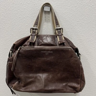 BOLSO BANDOLERA FRANCESCO BIASIA CUERO MARRÓN ASA SUPERIOR BOHO DISEÑO DE LUJO Foto 1 de 4