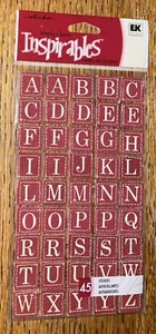 Sticko Alphabet Inspirables Red Alpha Letters Ek Success Scrapbook Stickers - Picture 1 of 3