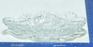 Antique ABP American Brilliant Deep Cut Glass Sawtooth Hobstar Candy Dish - Picture 1 of 8