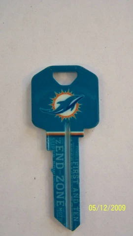 Miami Dolphins  Kwikset KW1 house key blank Cover