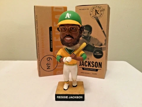 Athletics A's REGGIE JACKSON BOBBLEHEAD NEW SEALED CASE-PRISTINE MLB HOF RARE Cover