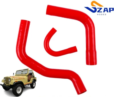 RADIATOR SILICONE HOSE JEEP 1972-81 AMC CJ5 CJ6 J10 J20 WAGONEER 304 360 V8  - Image 1 of 4