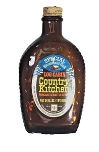 vintage Log Cabin Bicentennial syrup flask Wlid - EUC - Country Kitchen- - Picture 1 of 2