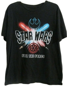 Star Wars Herren Größe Large Kurzarm Feel The Force Lichtschwerter schwarz  - Bild 1 von 3