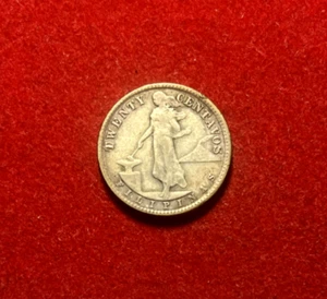 Philippines 1937 M 20 Centavos Silver Coin KM#182 T3368a - Picture 1 of 2