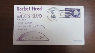 UNITED STATES ROCKET FIRED WALLOPS ISLAND NIKE CAJUN 10-1961 ADDRESSED COVER - Image 1 of 2