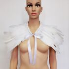 Shoulder Wrap Cape Feather Collar Victorian Natural Shrug Shawl Gothic Costume