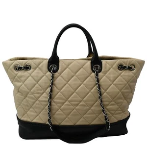 CHANEL Drawstring Large Caviar Shopping Tote Bag Beige - Picture 1 of 12