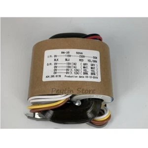 50W Input 0V-115V-230V-SCN Output 0-15V 0-9V 0-9V R-Type Power Transformer - Bild 1 von 2